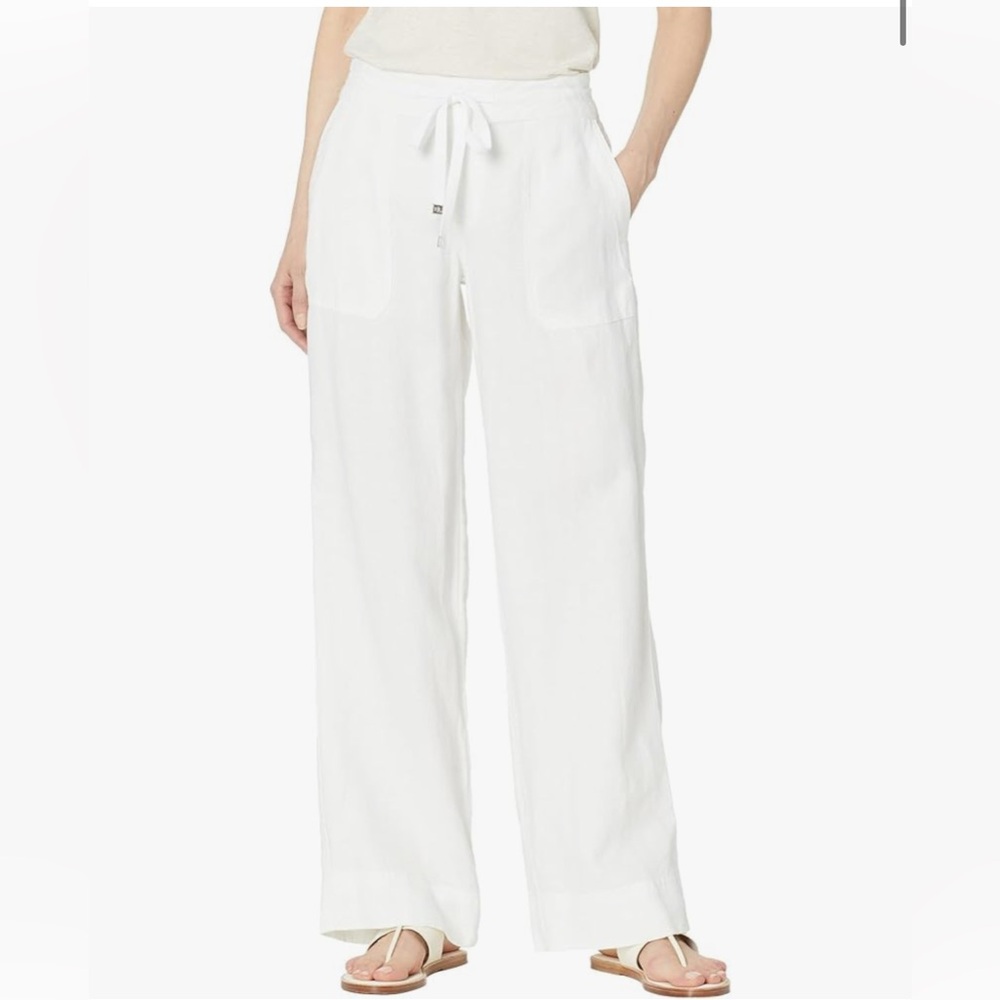 Like New Lauren Ralph Lauren White Linen Pants Size 10